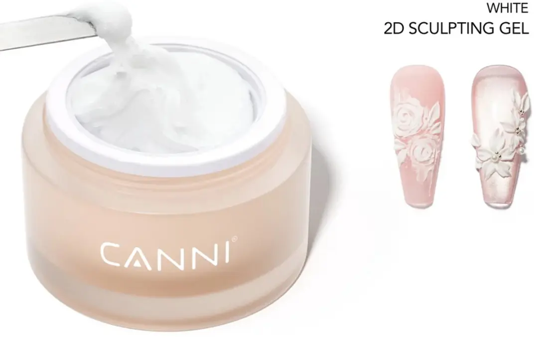 Canni UV Gellak Witte 2D Decoratie Gel