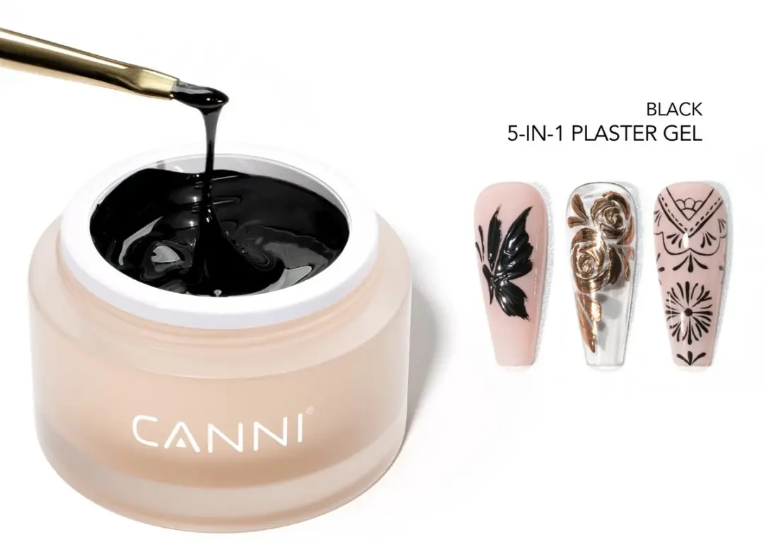 Canni UV Gellak Zwarte 5-in-1 Decoratie Gel