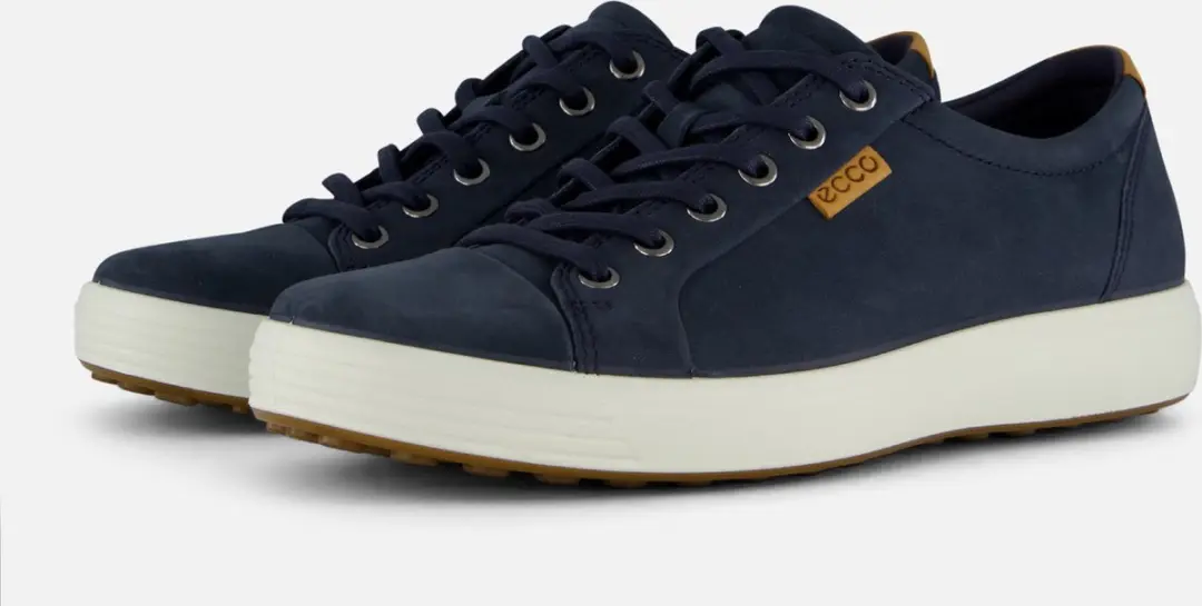 Ecco Soft 7 M Lace up Sneakers blauw Nubuck