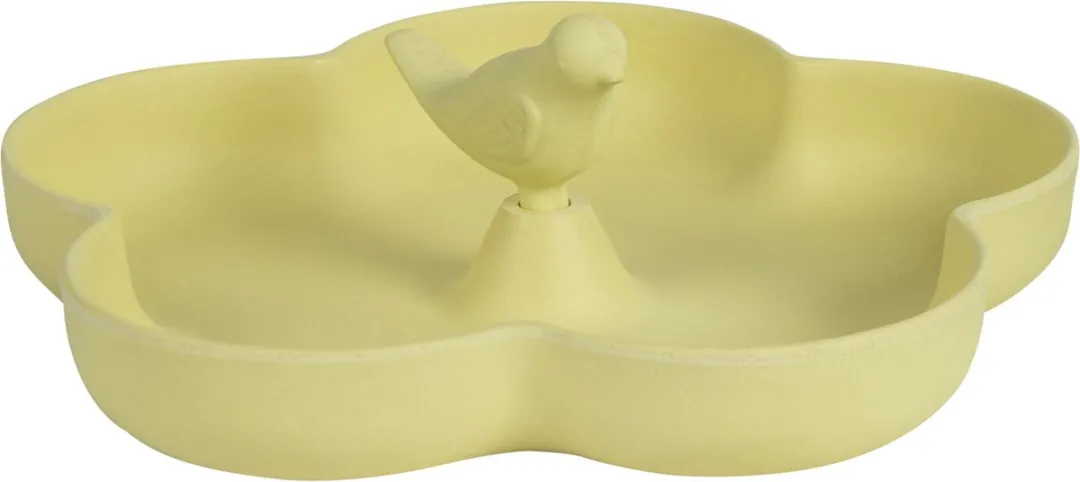 Decoris Vogelbad Lichtgeel Bamboe 23cm