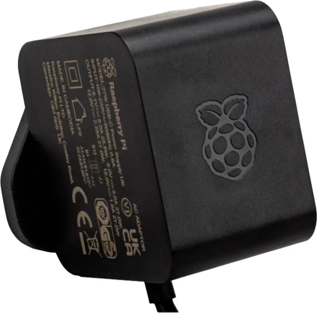 Raspberry Pi 5 27W USB-C Voeding SC1157 - Zwart