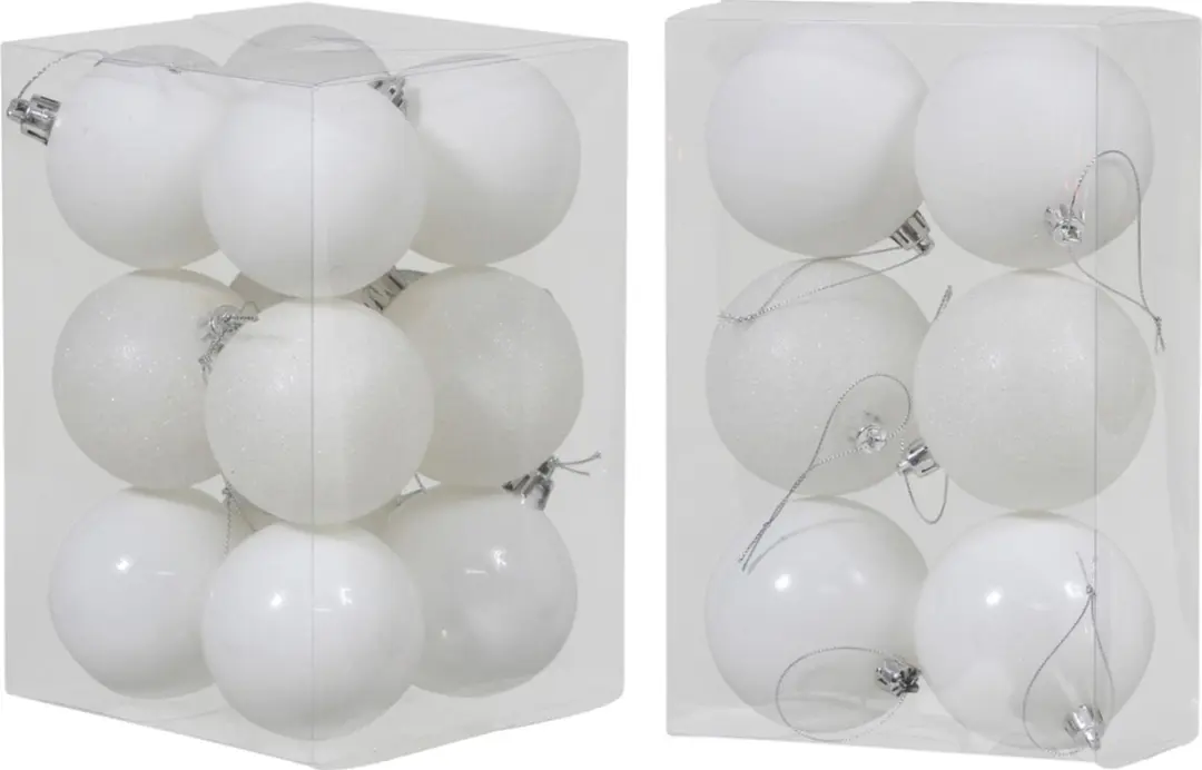 Cosy & Trendy Kerstballen set wit