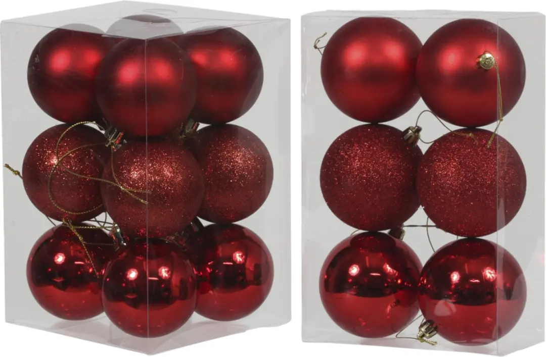 Cosy & Trendy kerstballen set rood