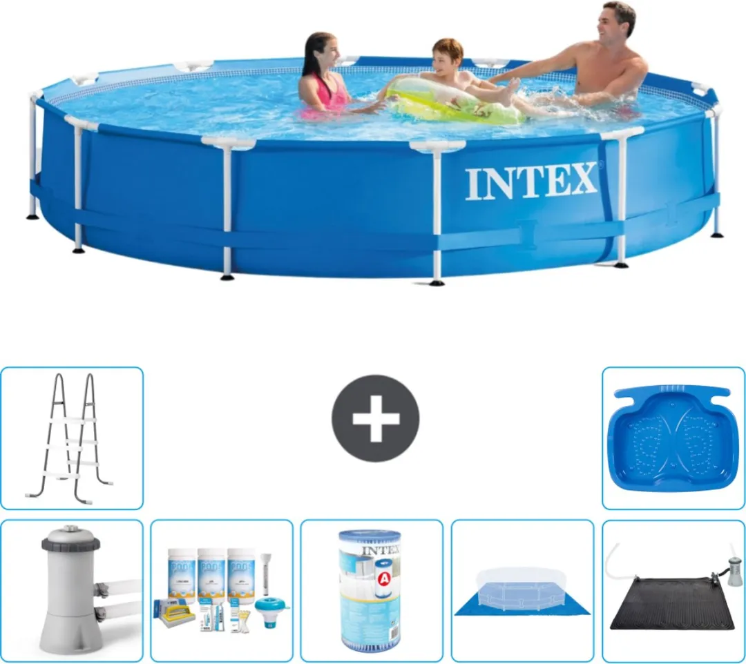 Intex 28212GN-Blauw Rond Frame Zwembad 366x76cm