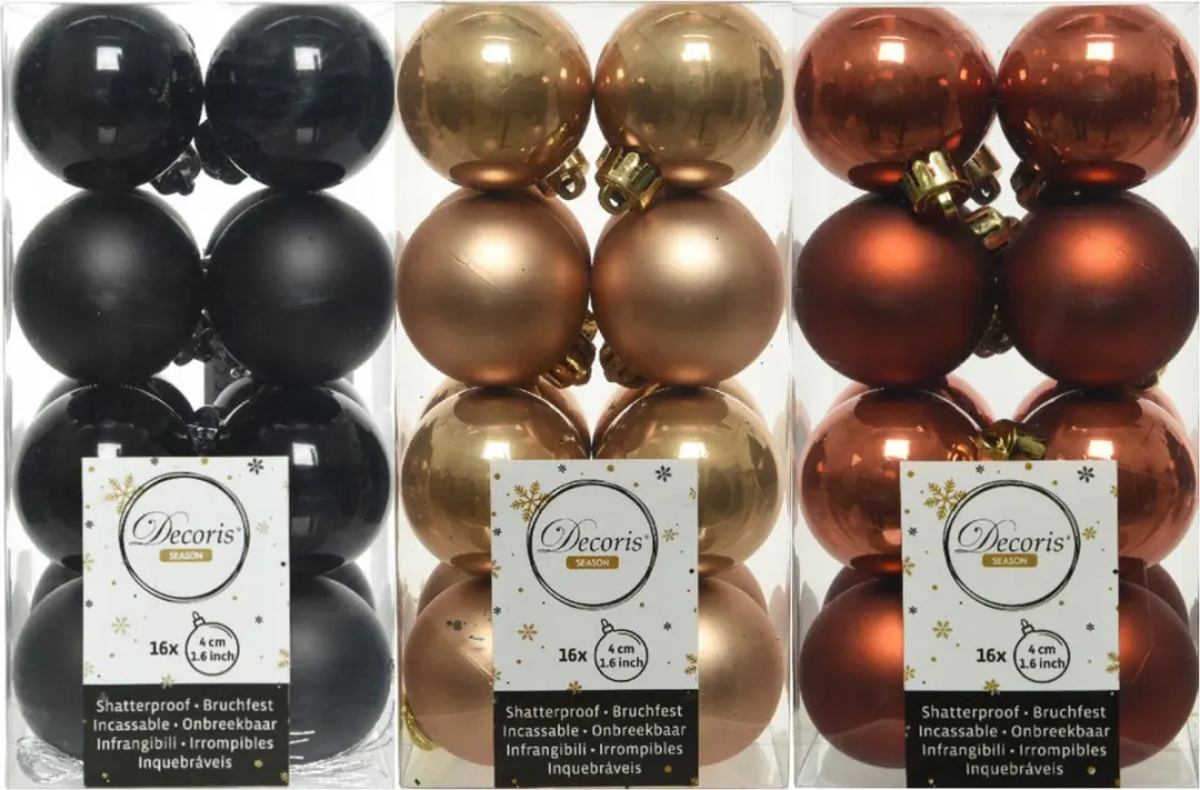 Decoris kerstballen mix 48x kunststof