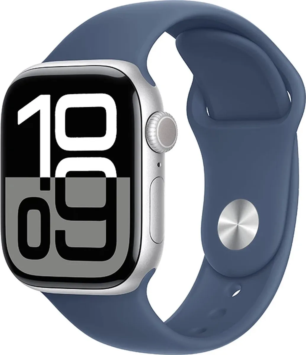 Apple Watch Series 10 42mm Zilver Denimband - 315mAh