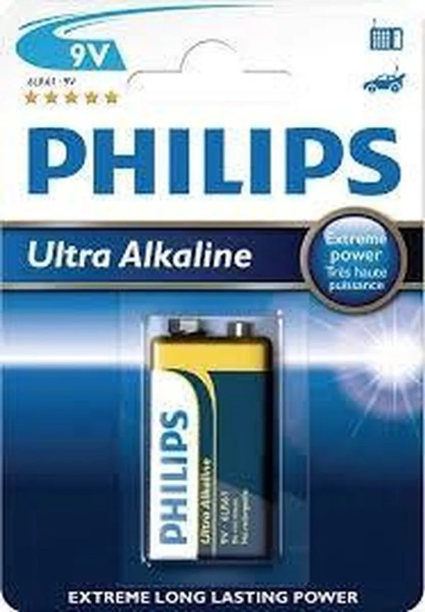 Philips 9V Batterij 550mAh - 1 Stuk