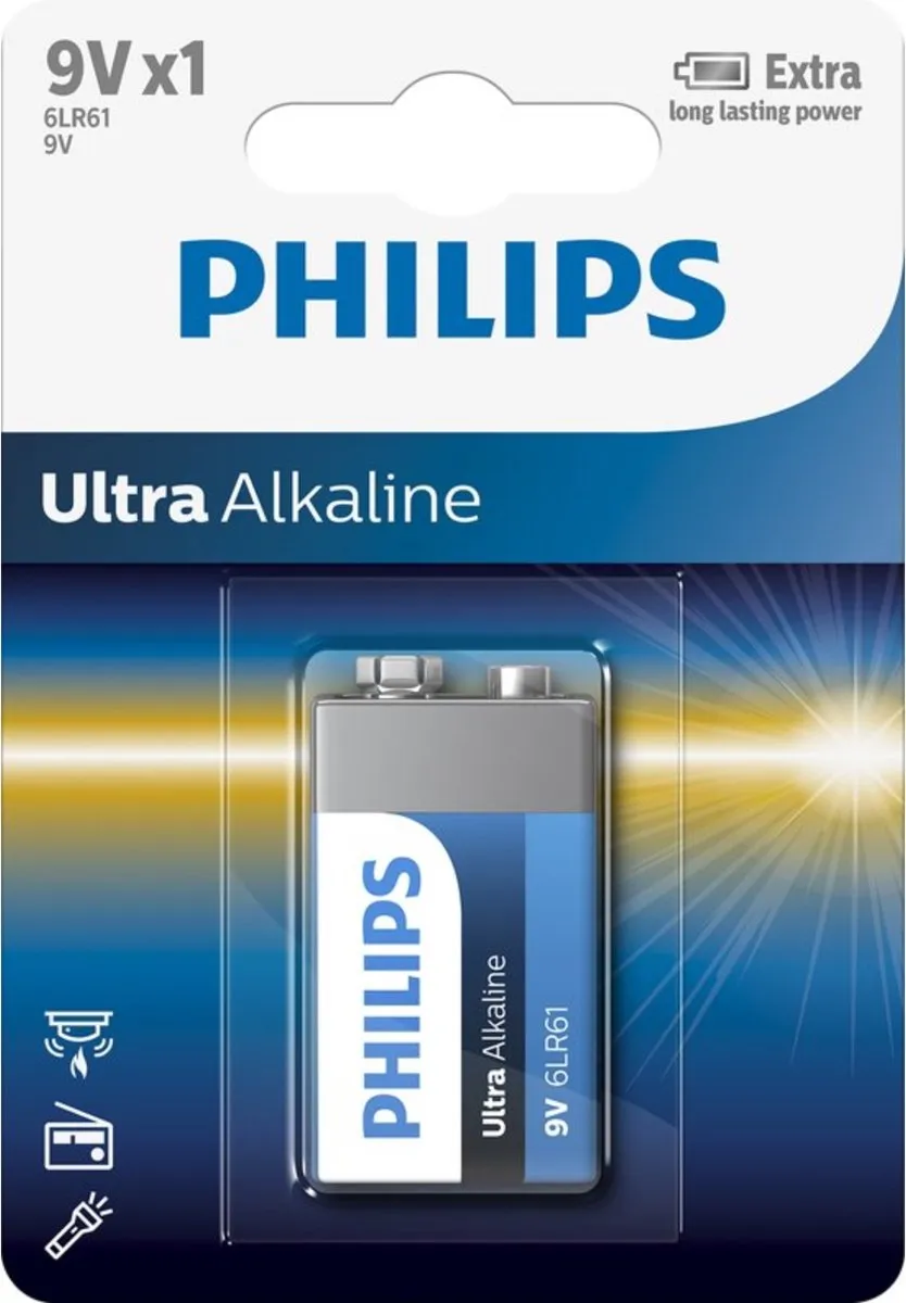 Philips 9V Batterij 550mAh - 1 Stuk