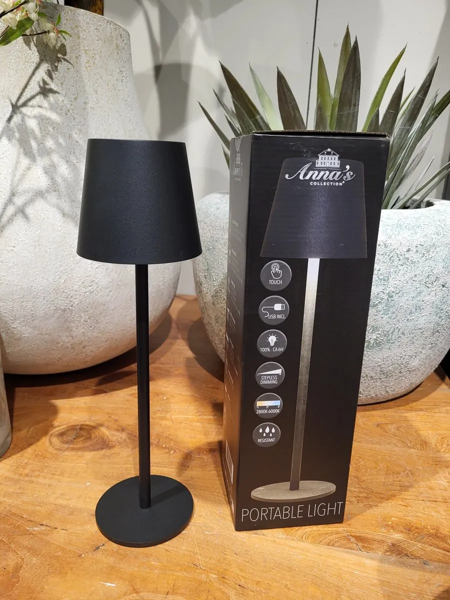Anna's Collection Portable Tafellamp Ambiance - Zwart 36cm - afbeelding 6 van 6