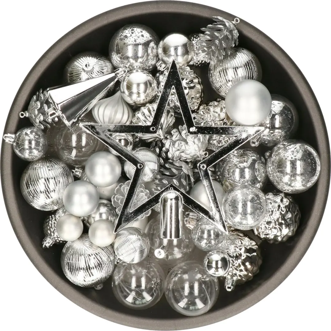 Decoris kerstballen, ornamenten en piek set