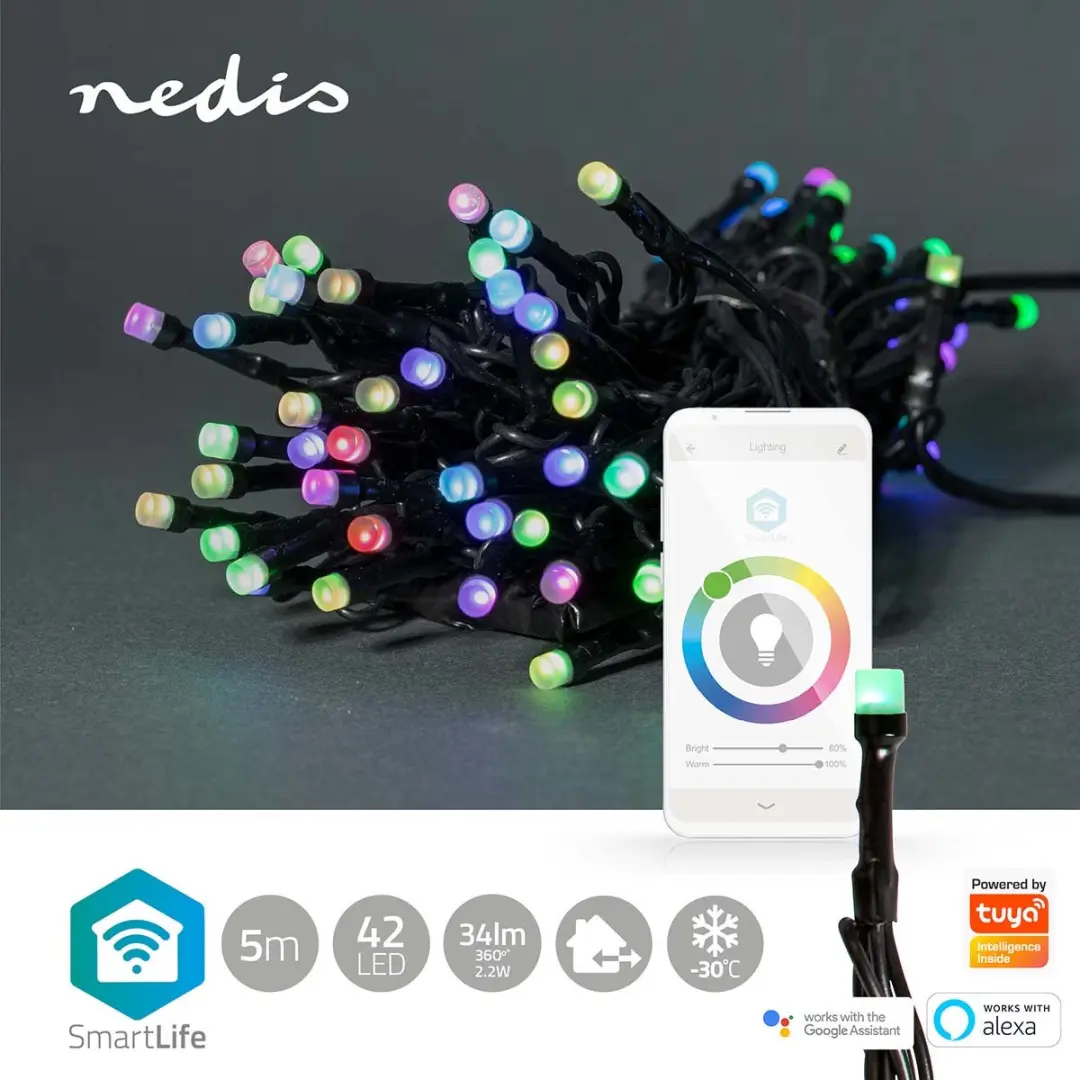 Nedis SmartLife WIFILX01C42 Kerstverlichting - RGB 42 LED - afbeelding 4 van 6