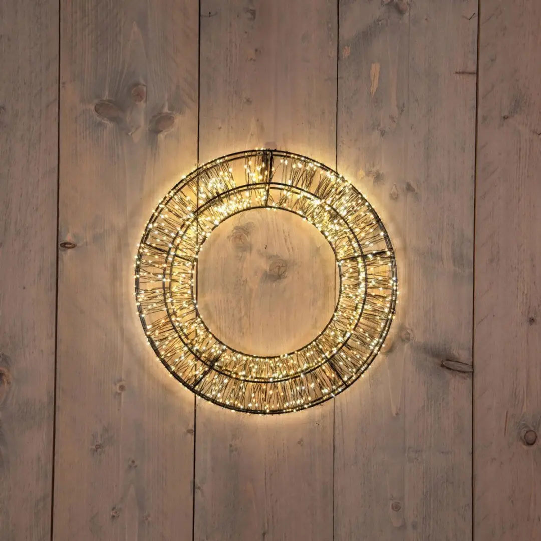 Anna's Collection LED Krans Metaal 36cm - 1200 Lampjes - Warm Wit - afbeelding 3 van 6