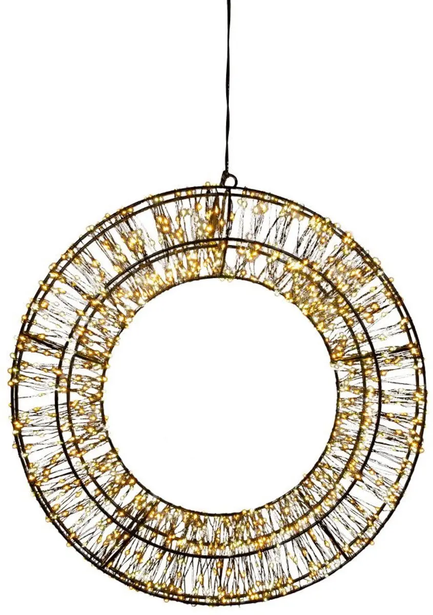 Anna's Collection LED Krans Metaal 36cm - 1200 Lampjes - Warm Wit - afbeelding 6 van 6