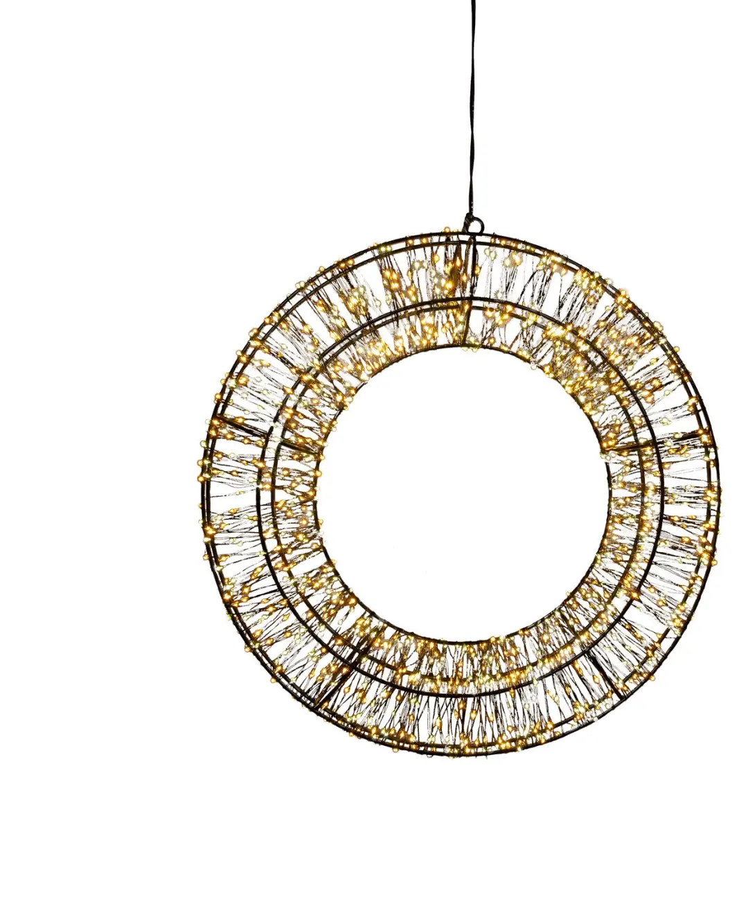 Anna's Collection LED Krans Metaal 36cm - 1200 Lampjes - Warm Wit - afbeelding 4 van 6