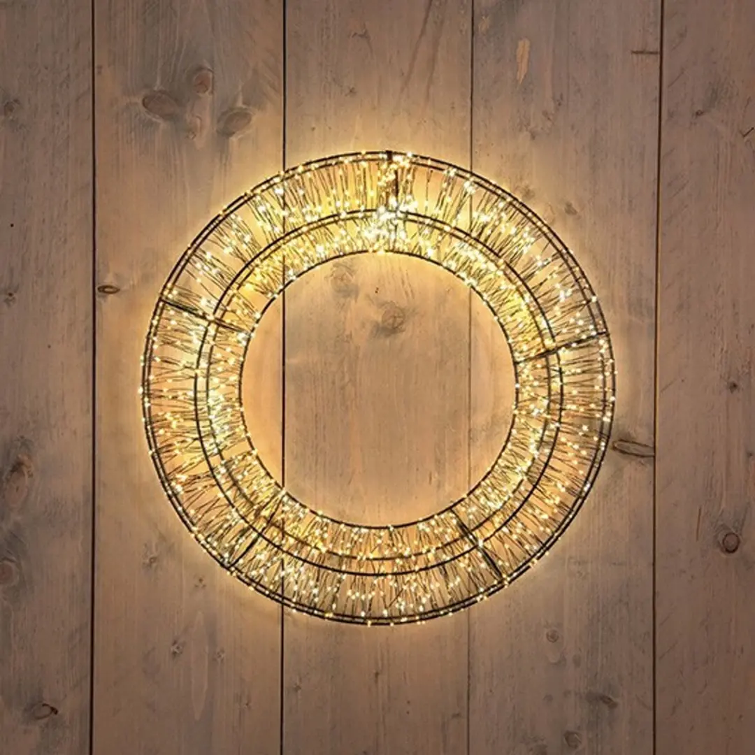 Anna's Collection LED Krans Metaal 36cm - 1200 Lampjes - Warm Wit - afbeelding 5 van 6