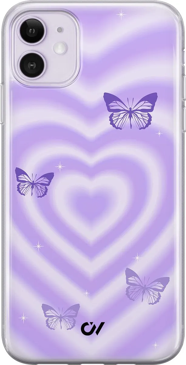 Casevibes Hoesje iPhone 11 Retro Hart Vlinder