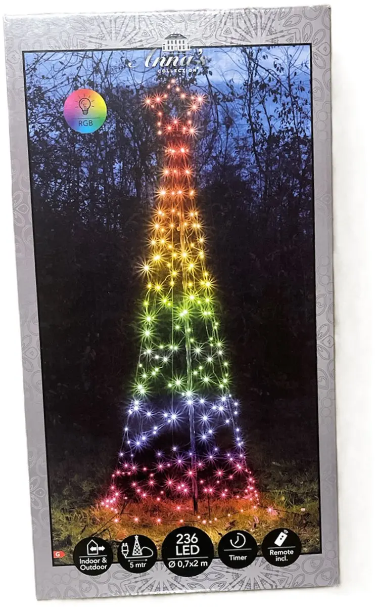 Anna's Collection Vlaggenmast Kerstboom 236 LED - 200cm - afbeelding 3 van 3
