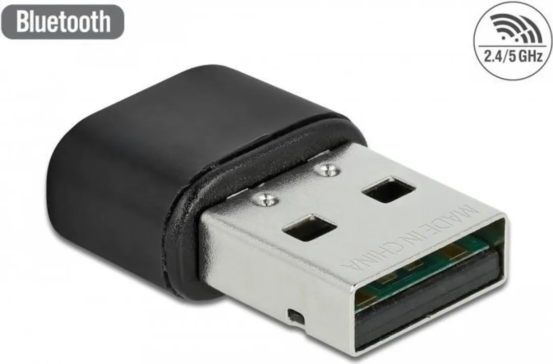 Delock USB-A Wi-Fi & Bluetooth Dongle AC600 61000 - Zwart