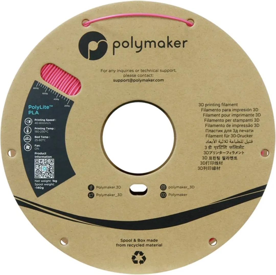 Polymaker PolyLite PLA Filament Magenta 1.75mm - 1kg