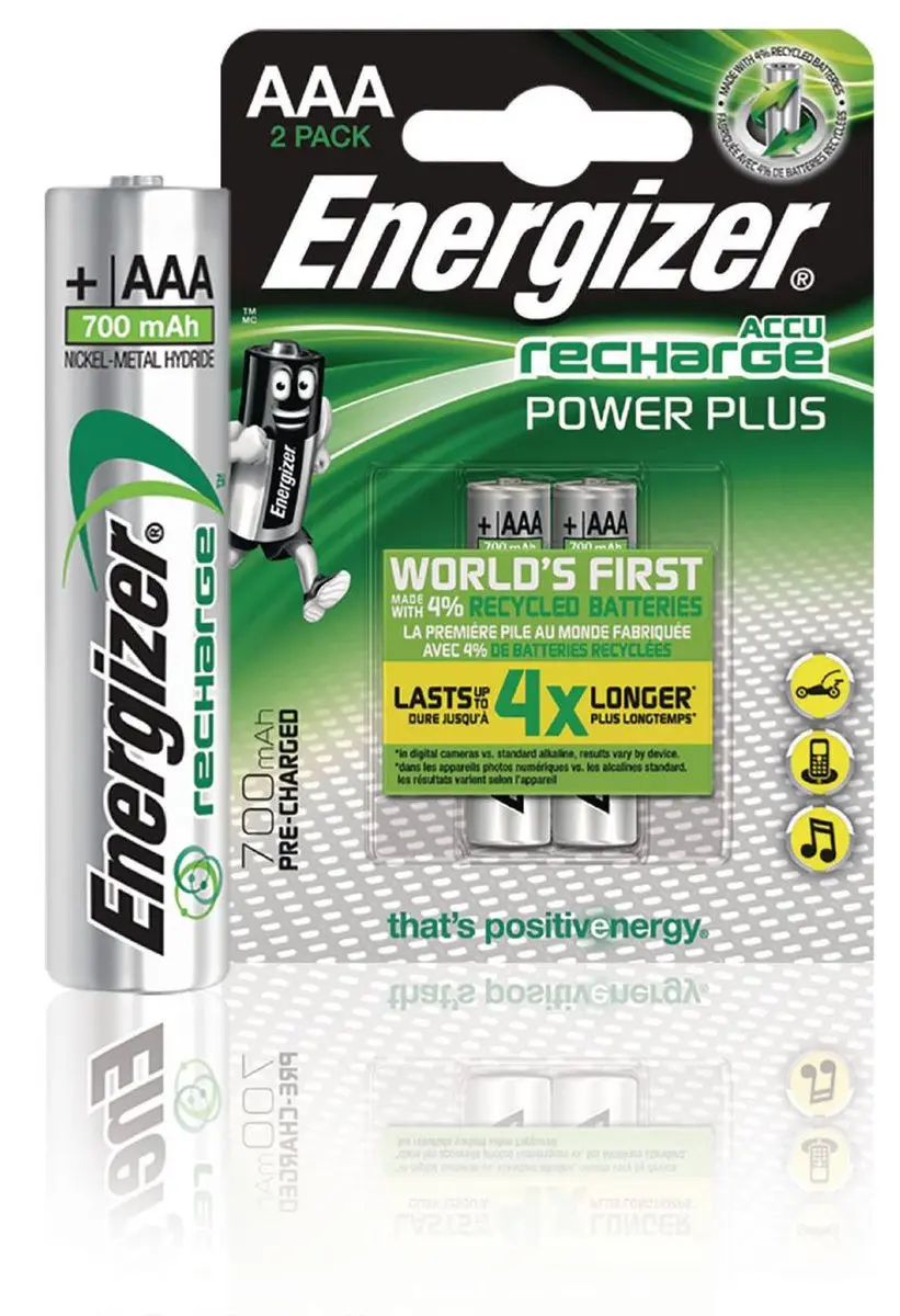 Energizer Power Plus AAA Oplaadbare Batterij 700mAh