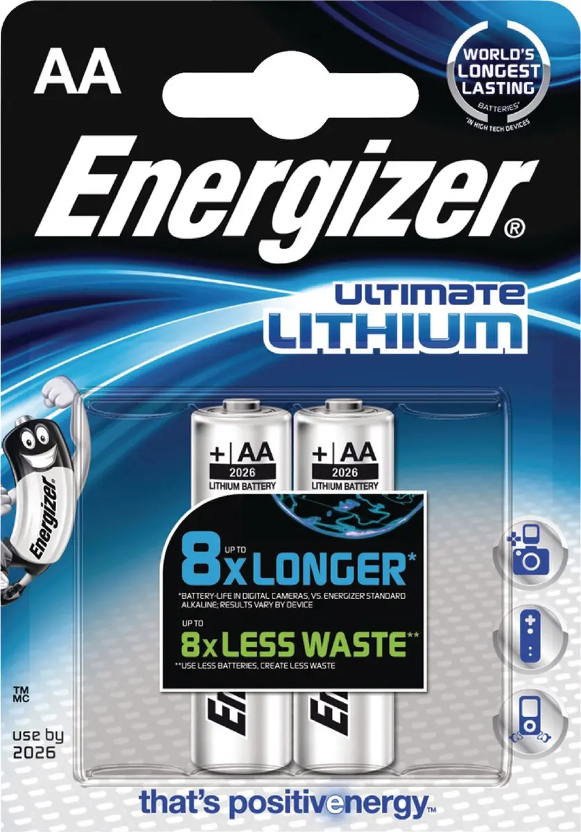 Energizer Lithium AA Batterij - 2 Stuks - afbeelding 2 van 6