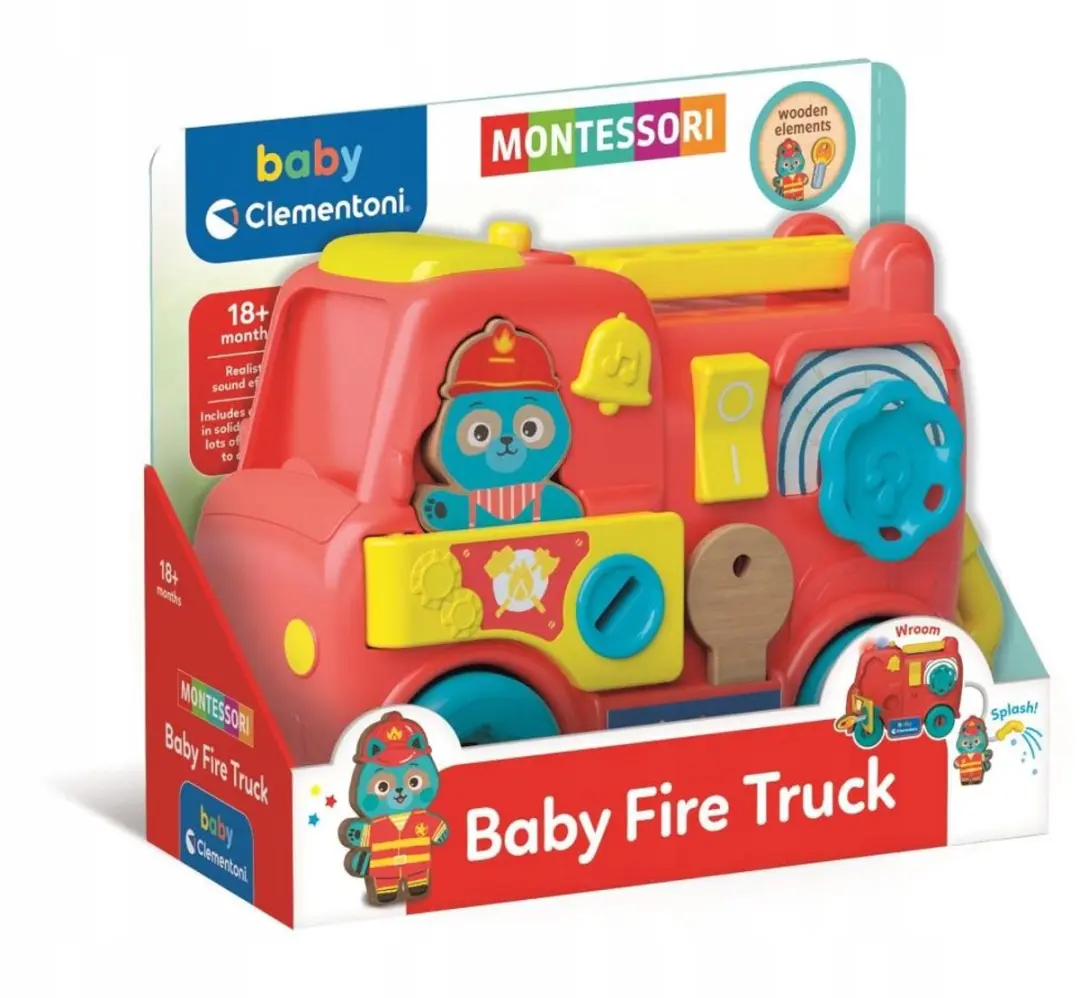 Clementoni Montessori Brandweerwagen Houten Elementen - afbeelding 3 van 3