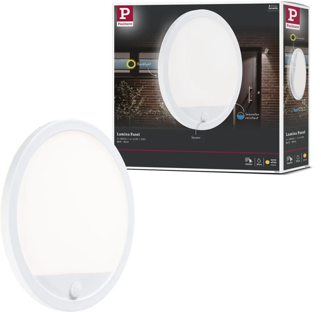 Paulmann LED-paneel Lamina Backlight Schemergestuurd 14,5W 3000K IP44 - Wit
