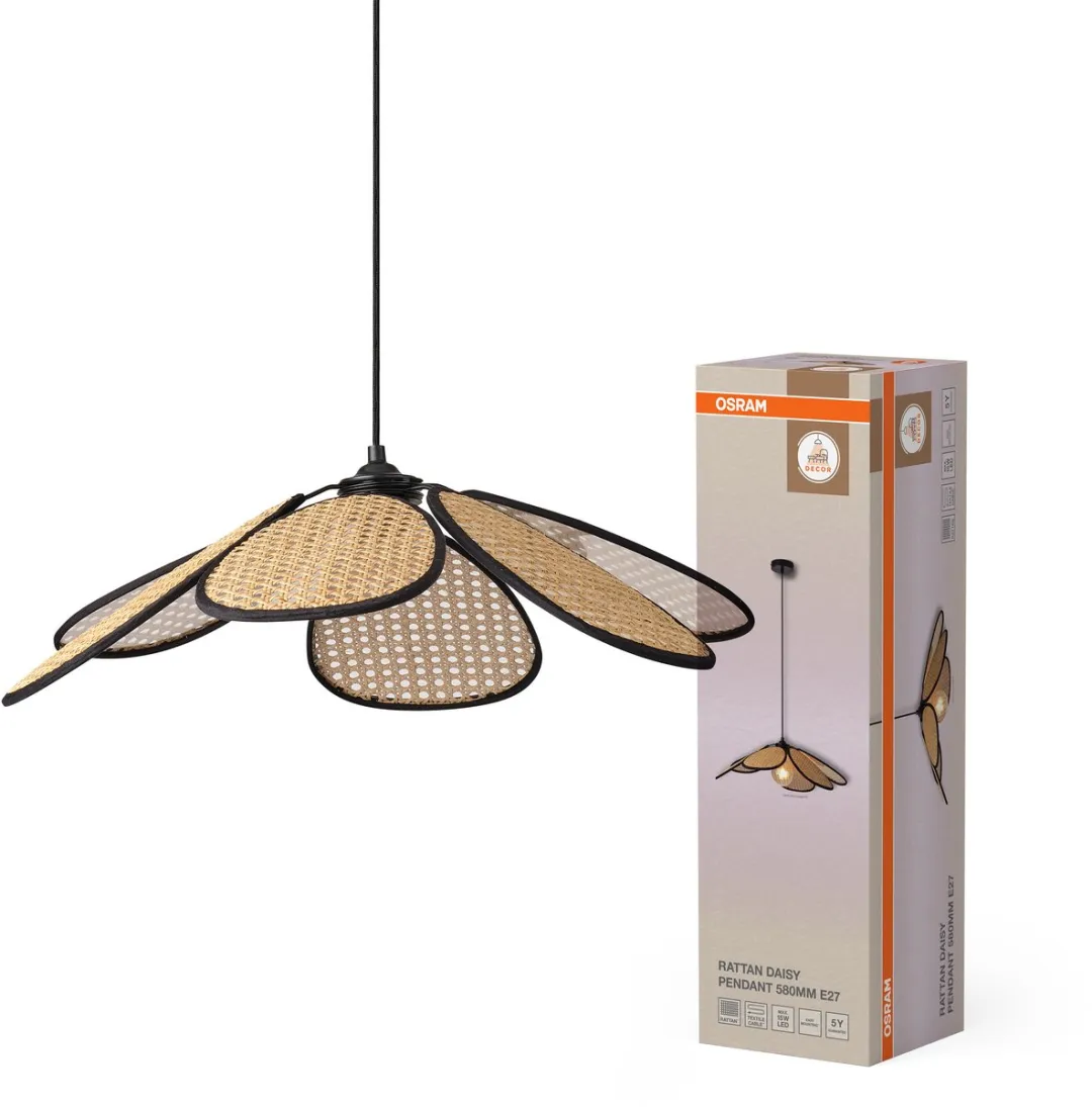 Osram Decor Rattan Madelief Hanglamp 580mm - Bruin