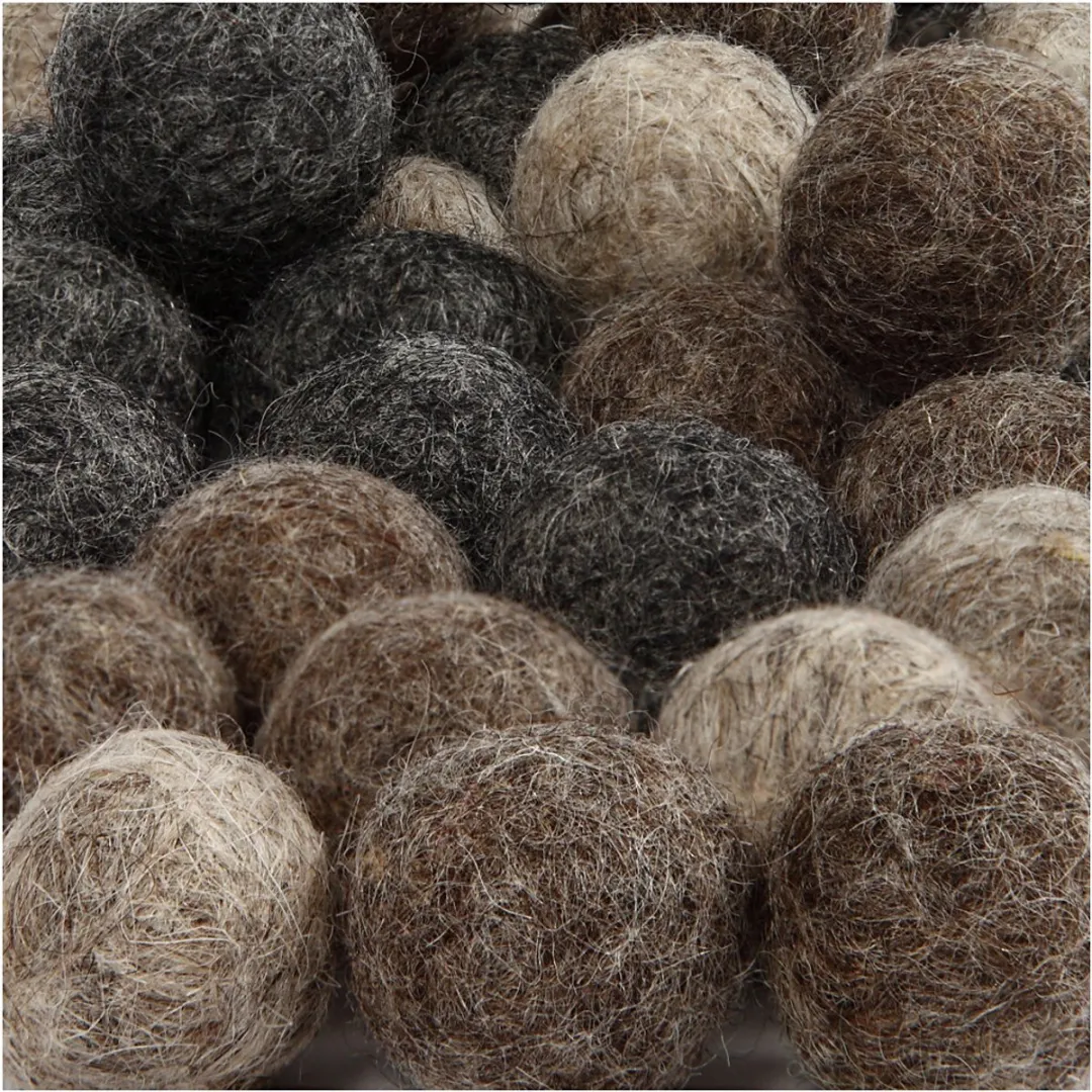 Creativ Company Wol Kralen 20mm Naturel - 64 Stuks