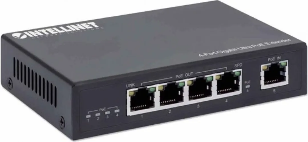 Intellinet 561617 Netwerkextender - 5x Ethernet - Zwart