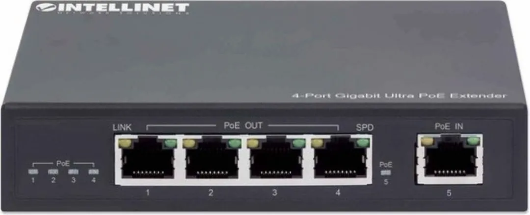Intellinet 561617 Netwerkextender - 5x Ethernet - Zwart