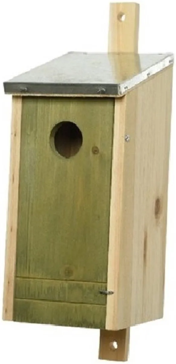 Decoris Houten Vogelhuisjes Set 4 Stuks - 26cm Groen