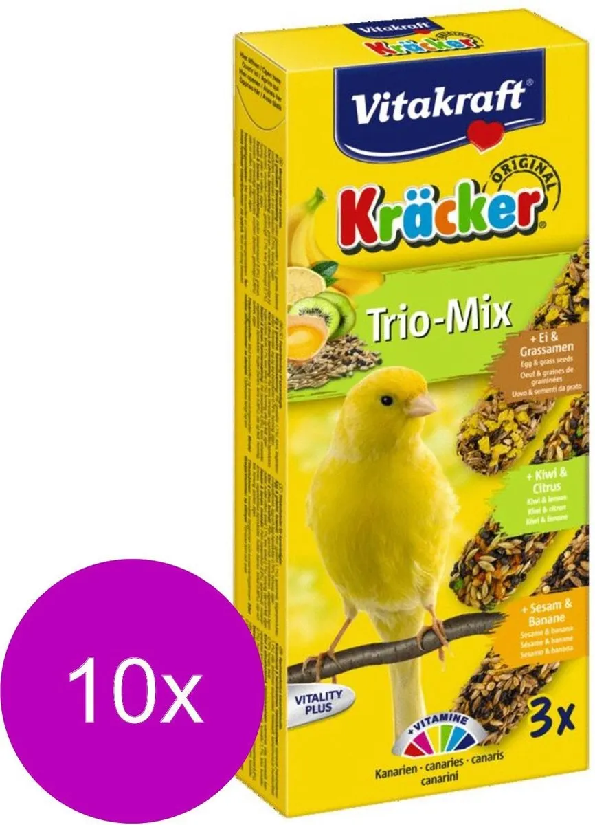 Vitakraft Kanarie Kracker 10 Stuks - Sinaasappel Sesam Kiwi