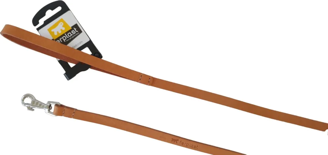 Ferplast Natural Lederen Hondenriem 120cm - Beige