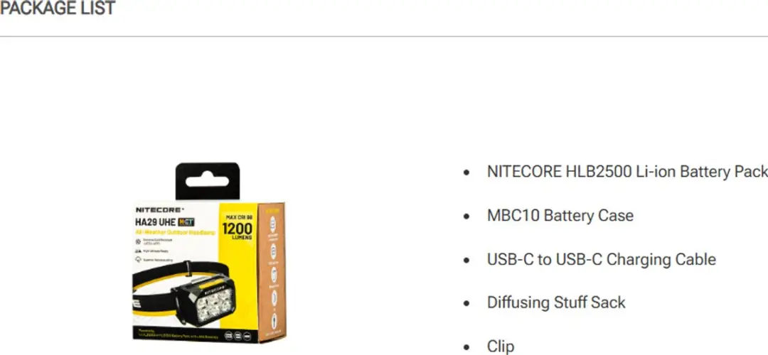 Nitecore HA29 UHE Hoofdlamp - 1200 lumen - Zwart - afbeelding 2 van 6