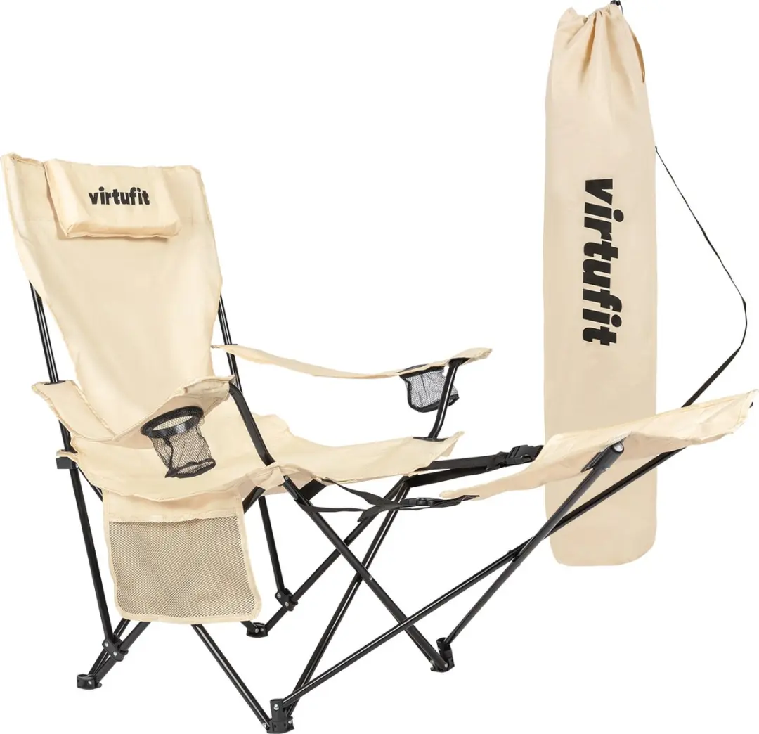 VirtuFit Opvouwbare Campingstoel met Voetsteun VF22011