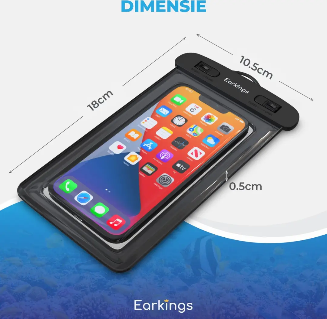 Waterdicht Telefoonhoesje Set van 2 - 1 L - Zwart & Oranje - afbeelding 5 van 6