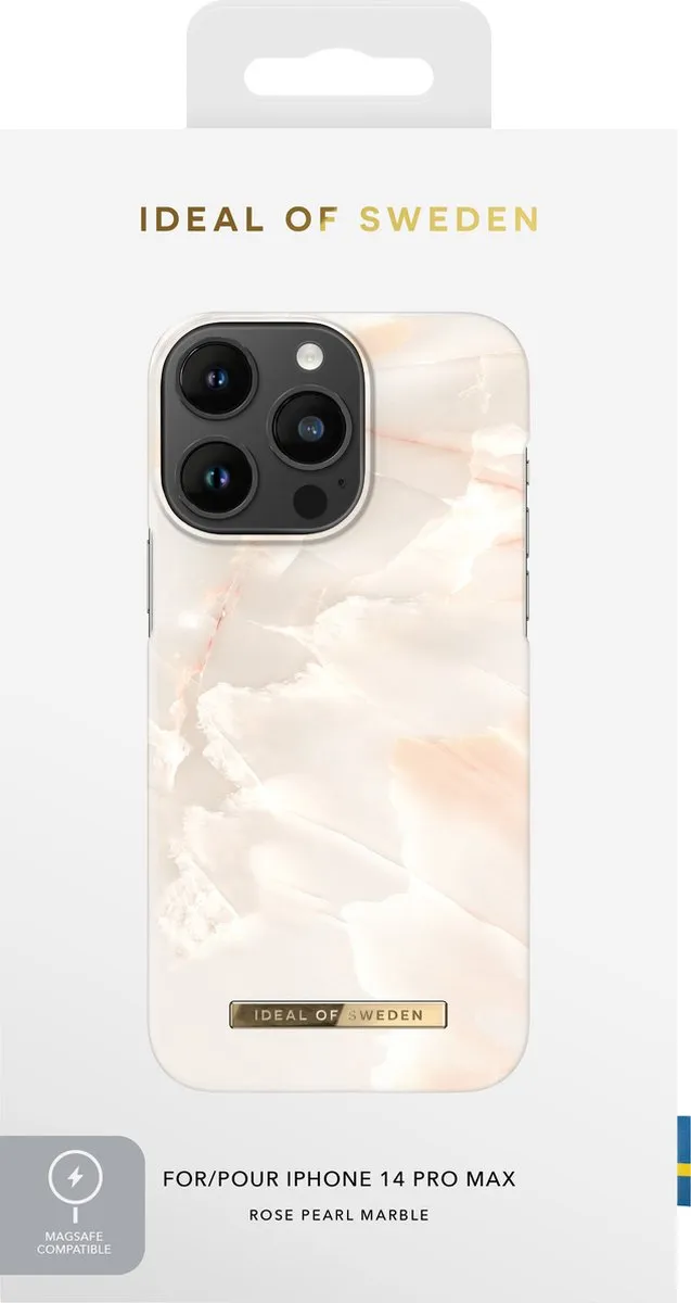iDeal of Sweden iPhone 14 Pro Max Hoesje - Rose Pearl Marble - MagSafe