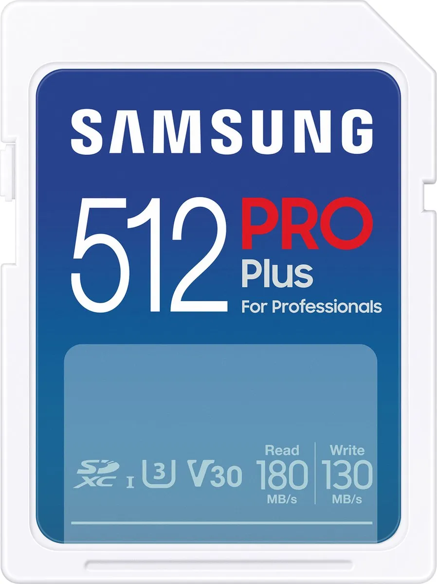Samsung PRO Plus SD Kaart 512GB - 180/130 MB/s