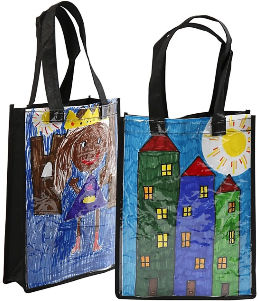 Creativ Company Tas met Plastic Voorkant 30x23x7cm - Zwart