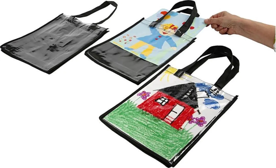 Creativ Company Tas met Plastic Voorkant 30x23x7cm - Zwart