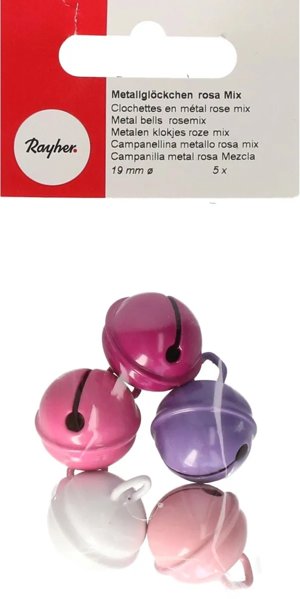 Rayher Decoratie Belletjes Roze 19mm - 5 Stuks