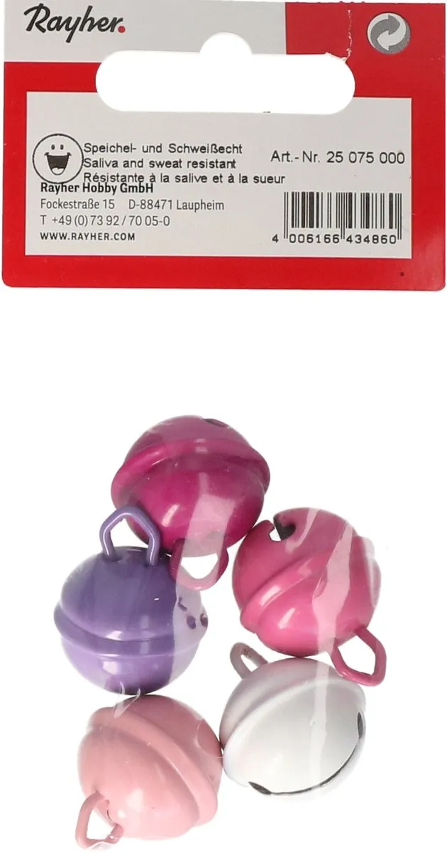 Rayher Decoratie Belletjes Roze 19mm - 5 Stuks