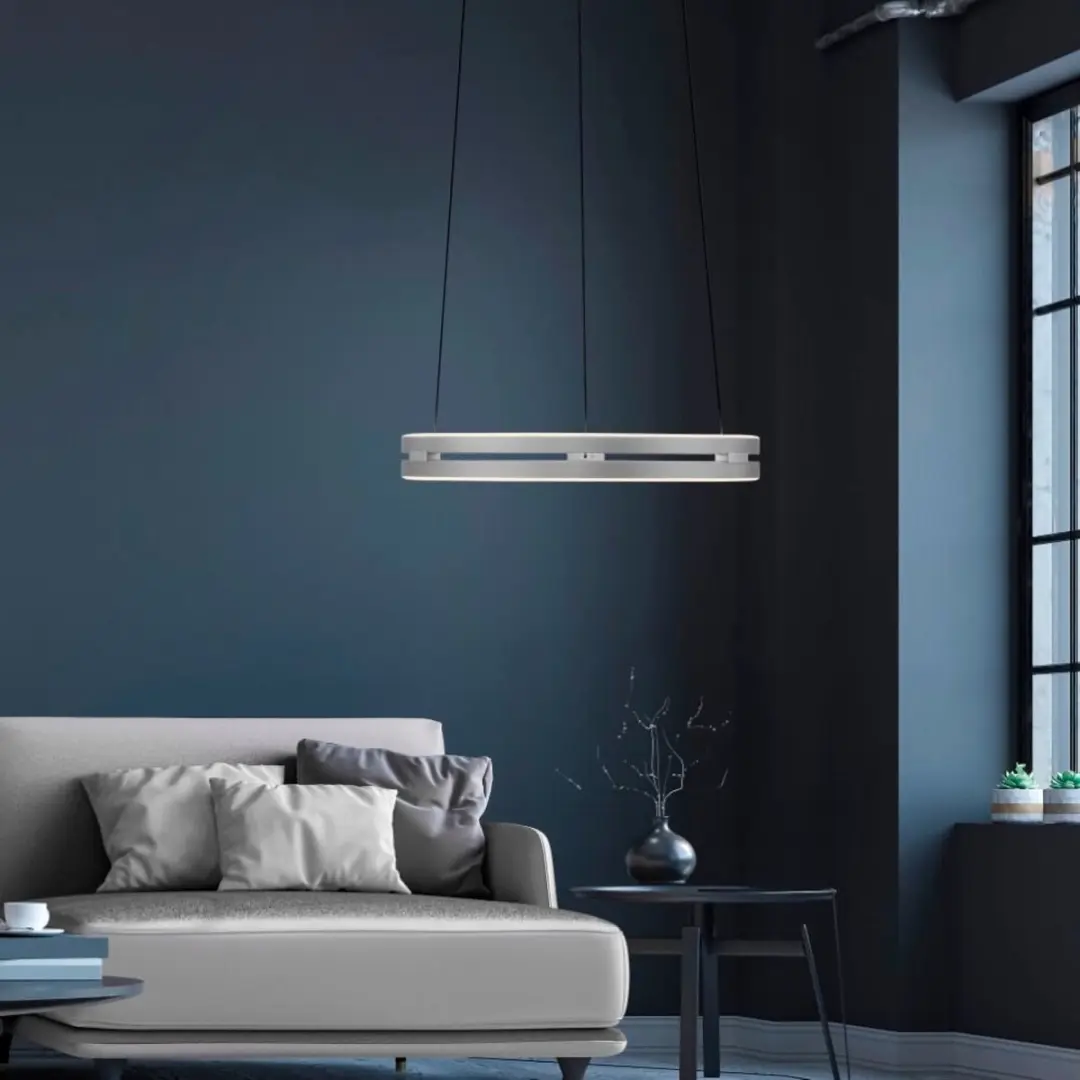 Paul Neuhaus PURE E-Loop Hanglamp - Ø50cm - Mat Chroom - afbeelding 3 van 6