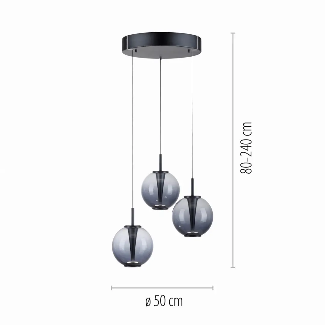 Paul Neuhaus PURE E-Infinity Hanglamp Ø50cm - Antraciet - afbeelding 3 van 6
