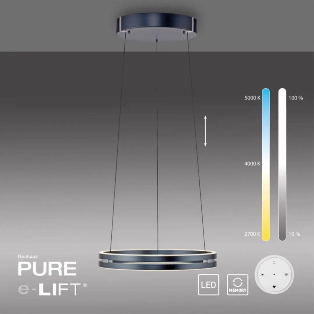 Paul Neuhaus PURE E-Loop Hanglamp - Ø 50cm - Donker grijs - afbeelding 6 van 6