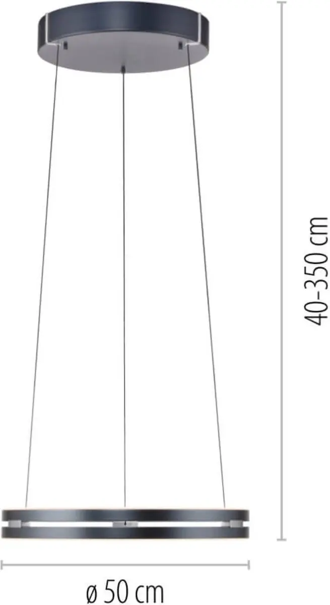 Paul Neuhaus PURE E-Loop Hanglamp - Ø 50cm - Donker grijs - afbeelding 2 van 6