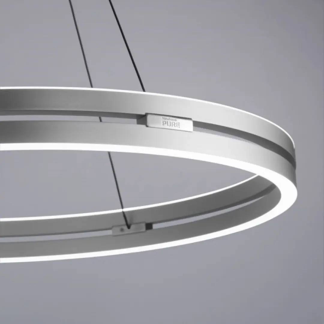 Paul Neuhaus PURE E-Loop Hanglamp Ø70cm - Mat Chroom - afbeelding 6 van 6