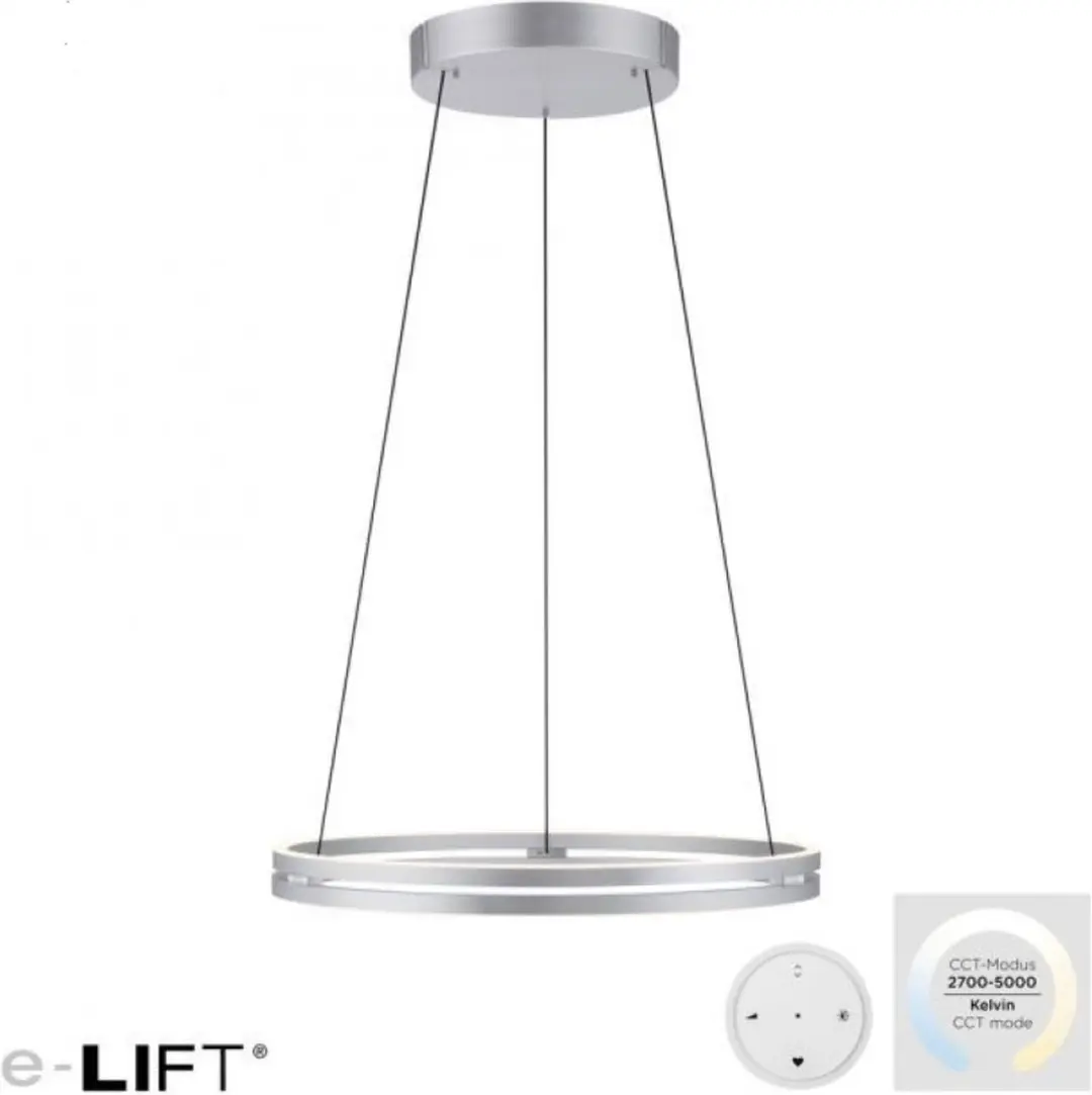 Paul Neuhaus PURE E-Loop Hanglamp Ø70cm - Mat Chroom - afbeelding 2 van 6