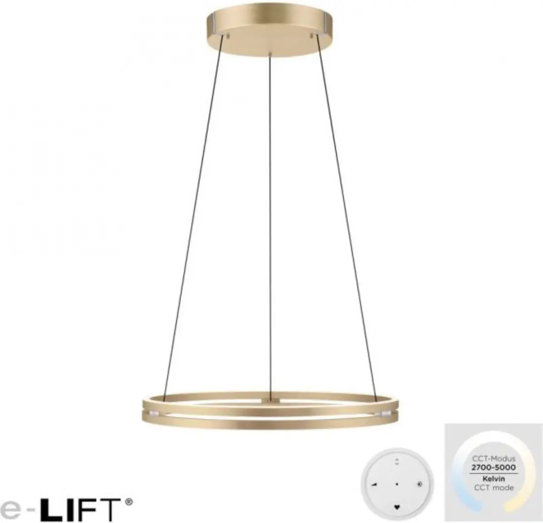 Paul Neuhaus PURE E-Loop Hanglamp Ø 70cm - Mat goud - afbeelding 2 van 6